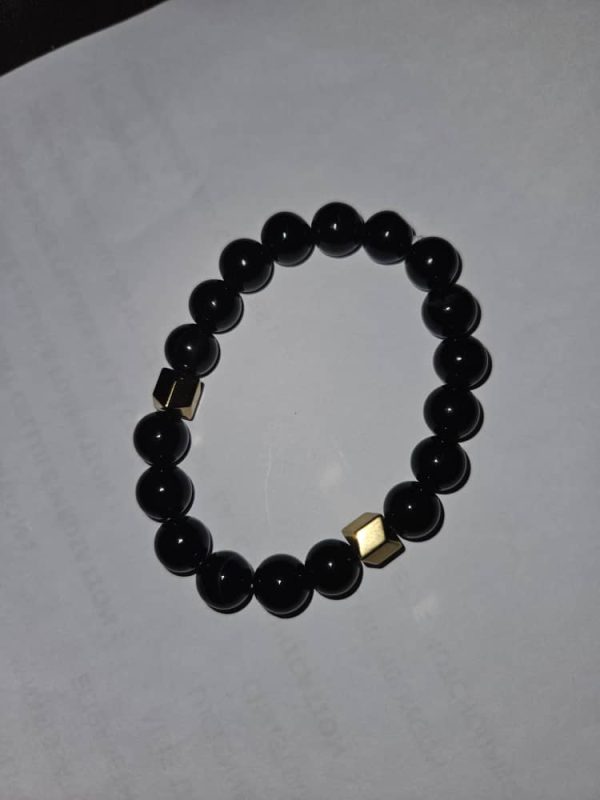 bracelet 2 Élégance Noire & Dorée