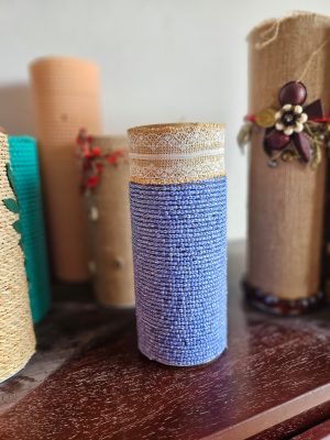 Vase Bleu Dentelle